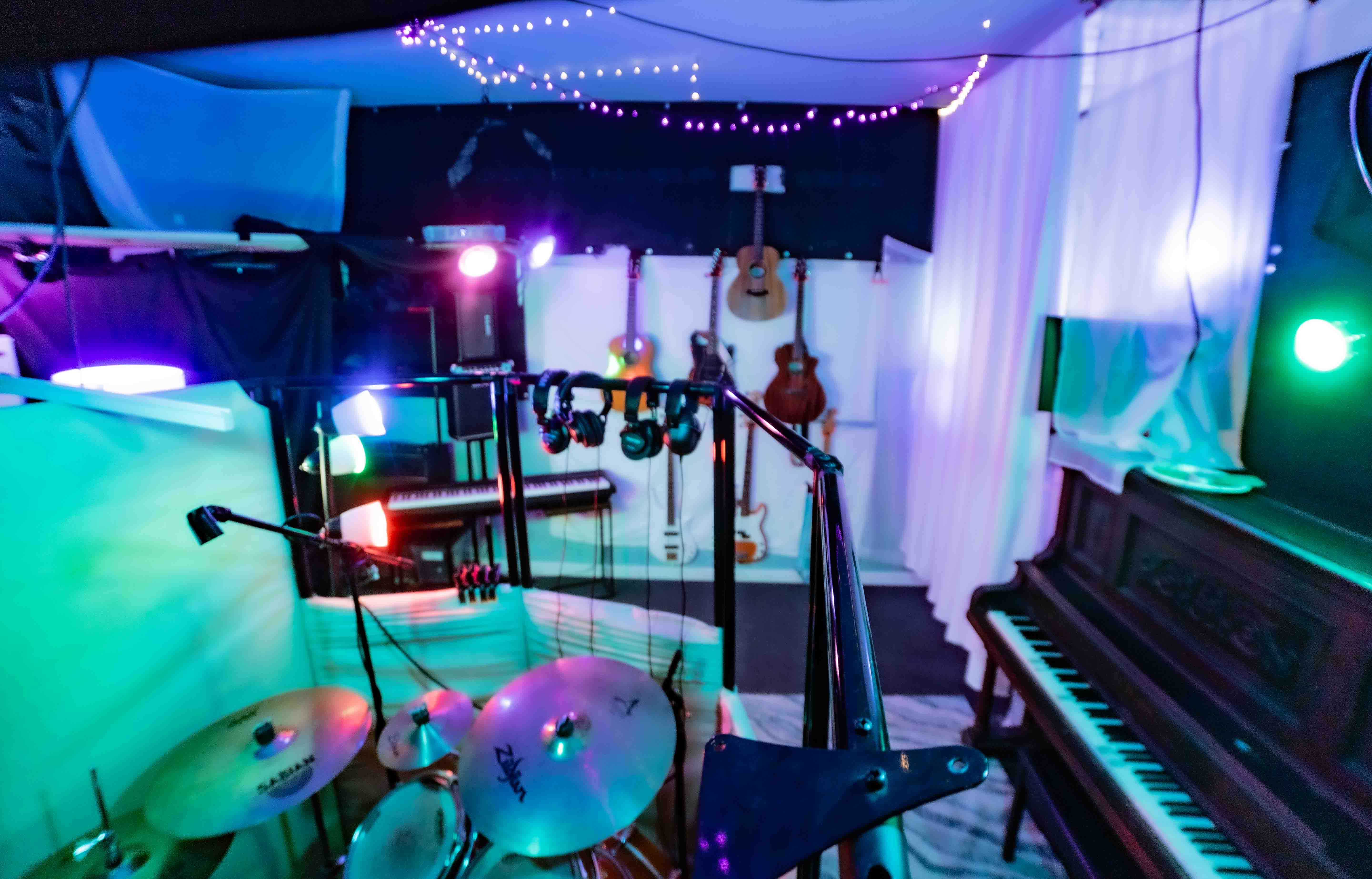 The recording room at Studio San Francisco, where custom beats and songs are produced